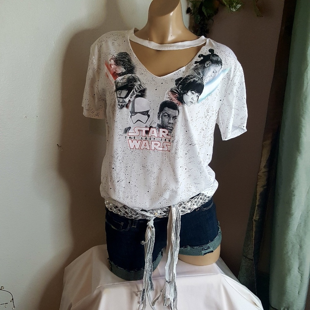 🍬Star Wars White Freeze T Shirt womens size L